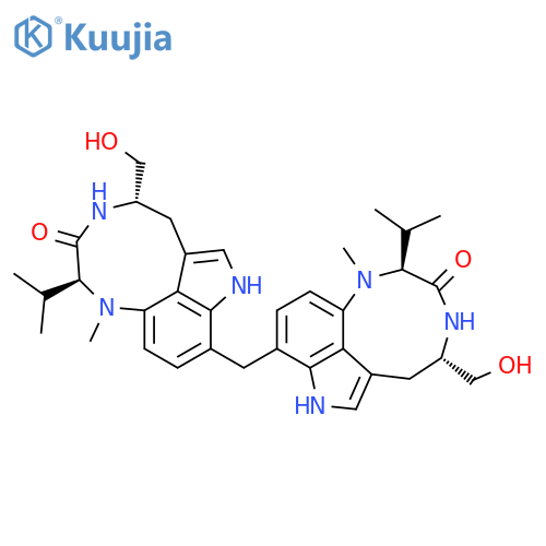 3H-Pyrrolo[4,3,2-gh]-1,4-benzodiazonin-3-one,9,9'-methylenebis[1,2,4,5,6,8-hexahydro-5-(hydroxymethyl)-1-methyl-2-(1-methylethyl)-,(2S,2'S,5S,5'S)- (9CI) structure