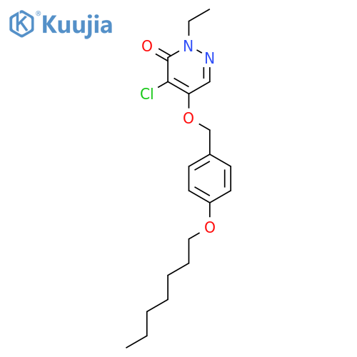 3(2H)-Pyridazinone, 4-chloro-2-ethyl-5-[[4-(heptyloxy)phenyl]methoxy]- structure