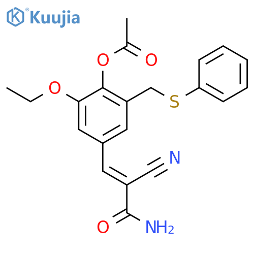 2-Propenamide,3-[4-(acetyloxy)-3-ethoxy-5-[(phenylthio)methyl]phenyl]-2-cyano- structure