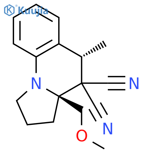 Pyrrolo[1,2-a]quinoline-4,4(5H)-dicarbonitrile, 1,2,3,3a-tetrahydro-3a-(methoxymethyl)-5-methyl-, trans-(±)- structure