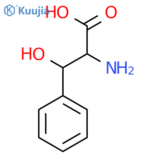 (2S,3S)-2-amino-3-hydroxy-3-phenyl-propanoic acid structure