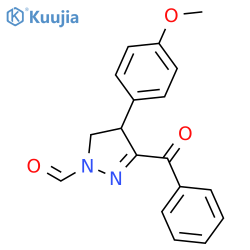 1H-Pyrazole-1-carboxaldehyde, 3-benzoyl-4,5-dihydro-4-(4-methoxyphenyl)- structure