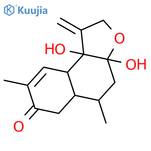 (3aS,5R,5aS,9aS,9bR)-1,2,4,5,5a,6,9a,9b-octahydro-3a,9b-dihydroxy-5,8-dimethyl-1-methylidenenaphtho[2,1-b]furan-7(3aH)-one structure