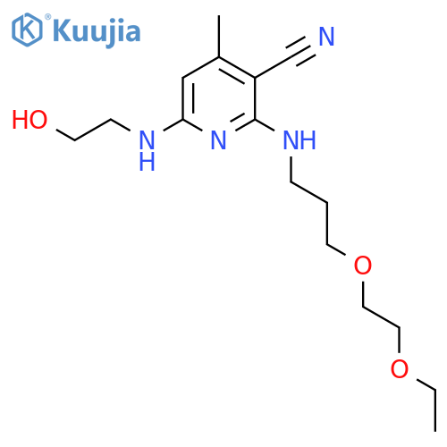 3-Pyridinecarbonitrile, 2-[[3-(2-ethoxyethoxy)propyl]amino]-6-[(2-hydroxyethyl)amino]-4-methyl- structure