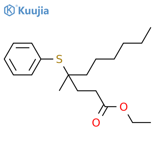 Decanoic acid, 4-methyl-4-(phenylthio)-, ethyl ester structure