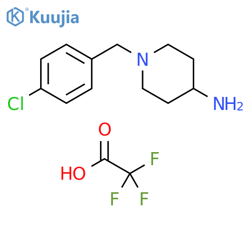 1-[(4-chlorophenyl)methyl]piperidin-4-amine; trifluoroacetic acid structure
