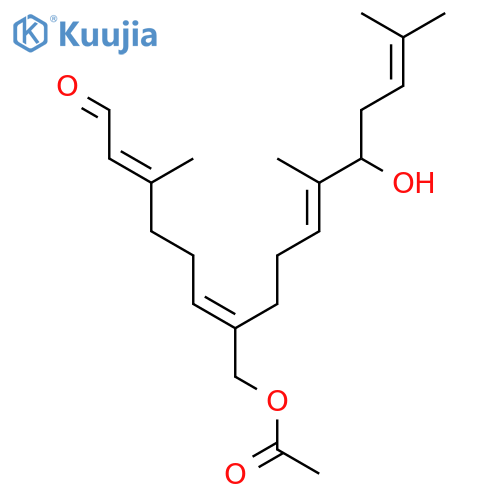 (2E,6Z,10E,12R)-7-[(acetyloxy)methyl]-12-hydroxy-3,11,15-trimethylhexadeca-2,6,10,14-tetraenal structure