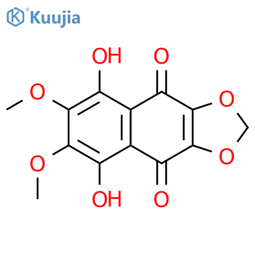 Naphtho[2,3-d]-1,3-dioxole-4,9-dione, 5,8-dihydroxy-6,7-dimethoxy- structure