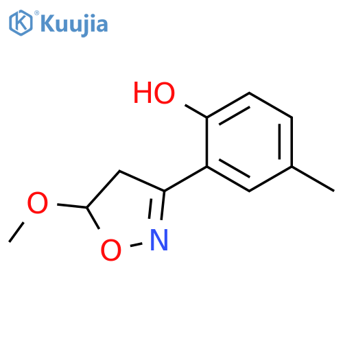 Phenol, 2-(4,5-dihydro-5-methoxy-3-isoxazolyl)-4-methyl- structure