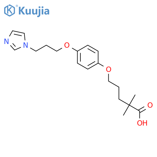 Pentanoic acid, 5-[4-[3-(1H-imidazol-1-yl)propoxy]phenoxy]-2,2-dimethyl- structure
