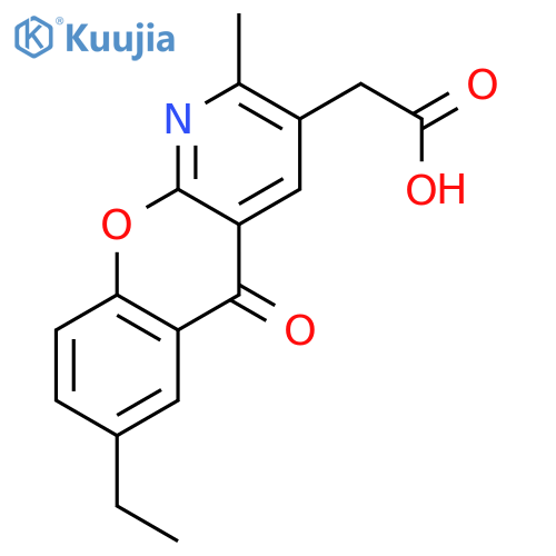 5H-[1]Benzopyrano[2,3-b]pyridine-3-acetic acid, 7-ethyl-2-methyl-5-oxo- structure
