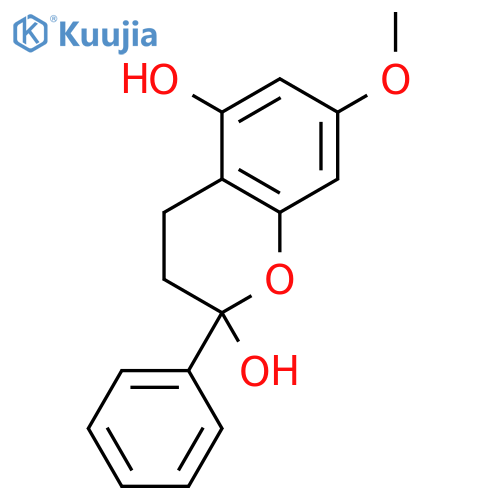 2H-1-Benzopyran-2,5-diol, 3,4-dihydro-7-methoxy-2-phenyl- structure