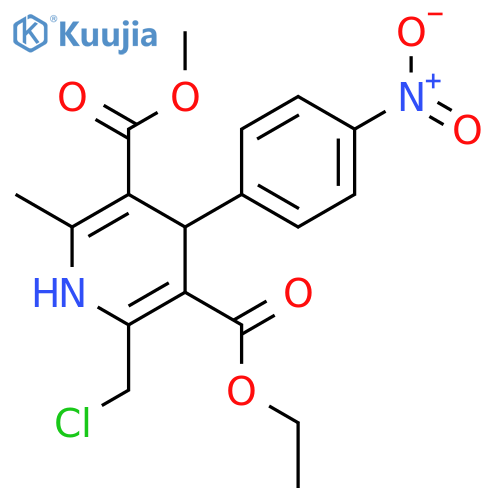 3,5-Pyridinedicarboxylic acid, 2-(chloromethyl)-1,4-dihydro-6-methyl-4-(4-nitrophenyl)-, 3-ethyl 5-methyl ester structure