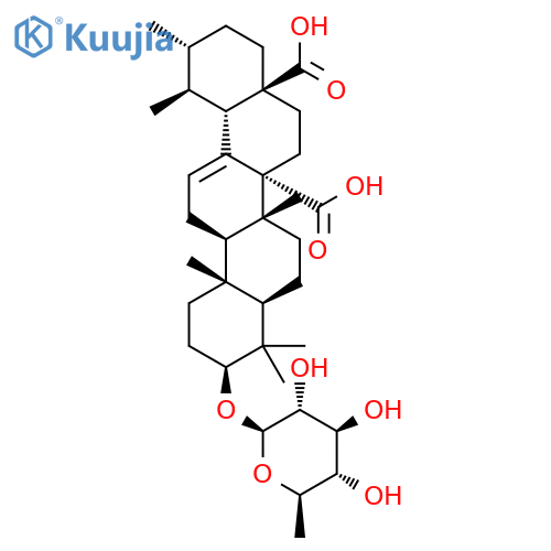 Urs-12-ene-27,28-dioicacid, 3-[(6-deoxy-b-D-glucopyranosyl)oxy]-, (3b)- structure