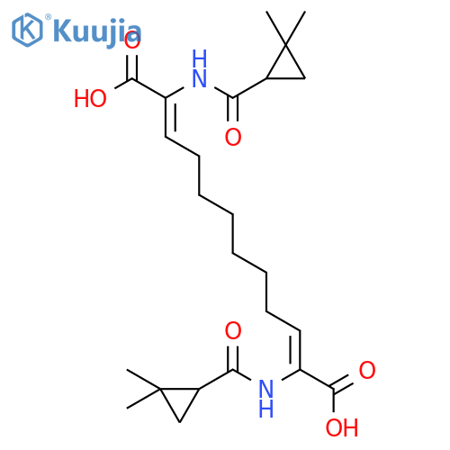 2,10-Dodecadienedioic acid, 2,11-bis[[(2,2-dimethylcyclopropyl)carbonyl]amino]- structure
