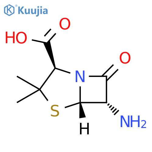 4-Thia-1-azabicyclo[3.2.0]heptane-2-carboxylic acid, 6-amino-3,3-dimethyl-7-oxo-, (2R,5S,6S)-rel- structure