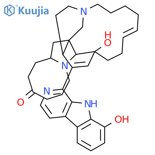 1,13-Etheno-4,21a-methano-1H-azocino[1',2':1,5]pyrrolo[3,2-e]azacyclopentadecin-18(15H)-one,2,3,5,6,7,8,11,12,13,13a,16,17,19,20,20a,21-hexadecahydro-13-hydroxy-24-(8-hydroxy-9H-pyrido[3,4-b]indol-1-yl)-,(1R,9Z,13S,13aR,20aS,21aR)- structure