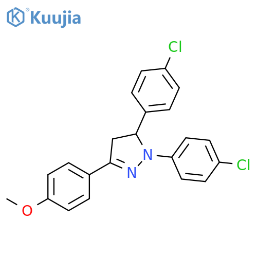 1H-Pyrazole, 1,5-bis(4-chlorophenyl)-4,5-dihydro-3-(4-methoxyphenyl)- structure