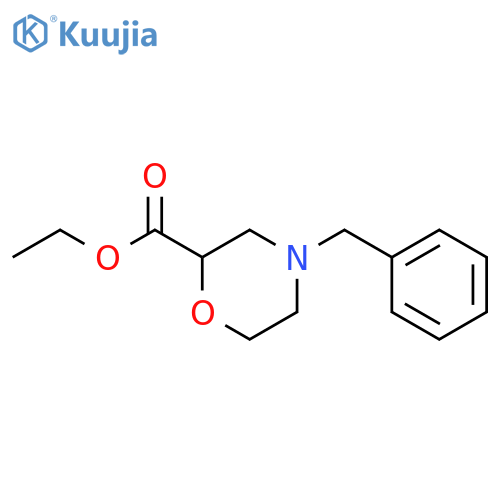 2-Morpholinecarboxylic acid, 4-(phenylmethyl)-, ethyl ester, (±)- structure