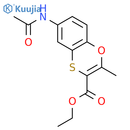 1,4-Benzoxathiin-3-carboxylic acid, 6-(acetylamino)-2-methyl-, ethyl ester structure