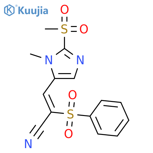 2-Propenenitrile, 3-[1-methyl-2-(methylsulfonyl)-1H-imidazol-5-yl]-2-(phenylsulfonyl)- structure