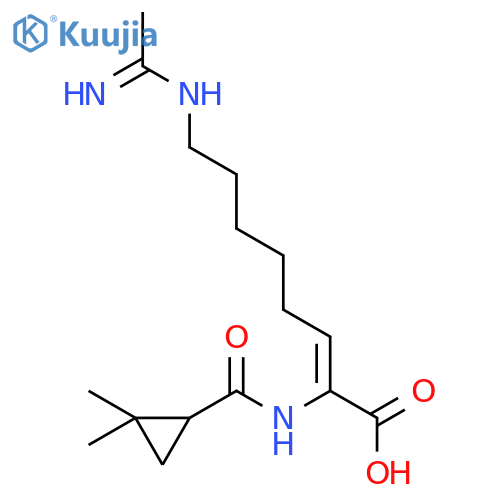 2-Octenoic acid, 2-[[(2,2-dimethylcyclopropyl)carbonyl]amino]-8-[(1-iminoethyl)amino]-, (Z)-(±)- structure