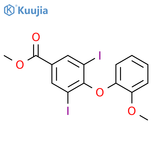 Benzoic acid, 3,5-diiodo-4-(2-methoxyphenoxy)-, methyl ester structure