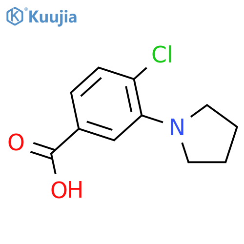 4-Chloro-3-pyrrolidin-1-yl-benzoic acid structure