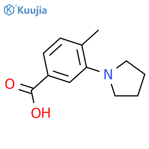 Benzoic acid, 4-methyl-3-(1-pyrrolidinyl)- structure