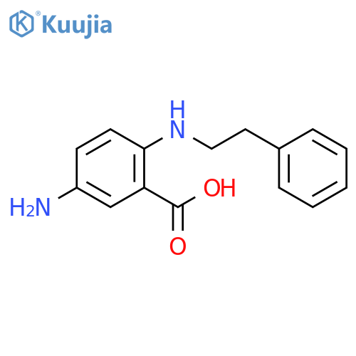 Benzoic acid, 5-amino-2-[(2-phenylethyl)amino]- structure
