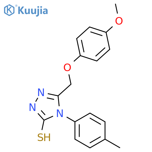 3H-1,2,4-Triazole-3-thione,2,4-dihydro-5-[(4-methoxyphenoxy)methyl]-4-(4-methylphenyl)- structure
