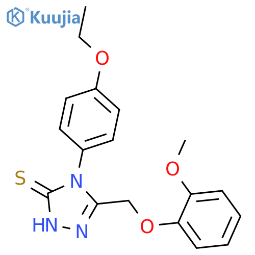 3H-1,2,4-Triazole-3-thione,4-(4-ethoxyphenyl)-2,4-dihydro-5-[(2-methoxyphenoxy)methyl]- structure