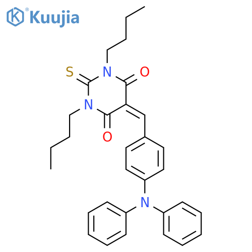 4,6(1H,5H)-Pyrimidinedione, 1,3-dibutyl-5-[[4-(diphenylamino)phenyl]methylene]dihydro-2-thioxo- structure