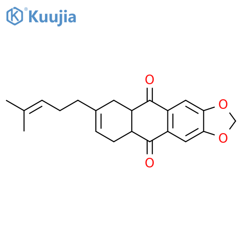 Anthra[2,3-d]-1,3-dioxole-5,10-dione, 5a,6,9,9a-tetrahydro-7-(4-methyl-3-pentenyl)- structure