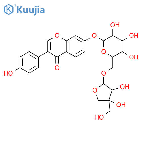 4H-1-Benzopyran-4-one,7-[(6-O-D-apio-b-D-furanosyl-b-D-glucopyranosyl)oxy]-3-(4-hydroxyphenyl)-(9CI) structure
