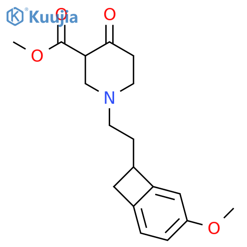 3-Piperidinecarboxylic acid, 1-[2-(4-methoxybicyclo[4.2.0]octa-1,3,5-trien-7-yl)ethyl]-4-oxo-, methyl ester structure