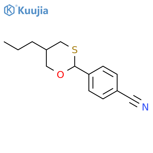 Benzonitrile, 4-(5-propyl-1,3-oxathian-2-yl)- structure