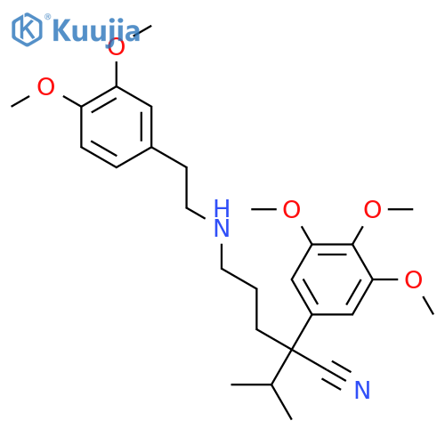 Benzeneacetonitrile, a-[3-[[2-(3,4-dimethoxyphenyl)ethyl]amino]propyl]-3,4,5-trimethoxy-a-(1-methylethyl)- structure