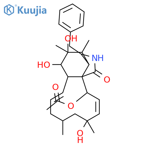 1H-Cycloundec[d]isoindol-1-one,15-(acetyloxy)-2,3,3a,4,5,6,6a,9,10,11,12,15-dodecahydro-5,6,12-trihydroxy-4,5,10,12-tetramethyl-3-(phenylmethyl)-,(3S,3aR,4S,5S,6S,6aR,7E,10S,12R,13E,15R,15aR)- structure