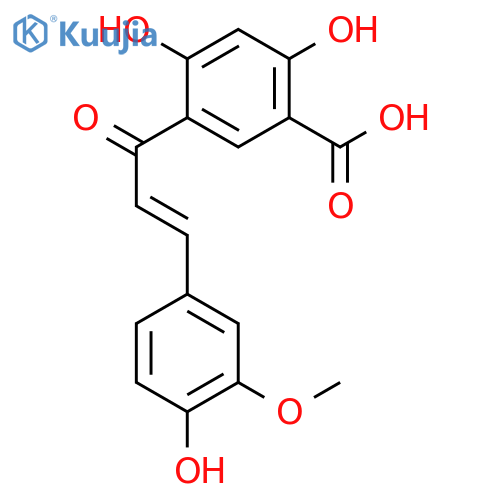 Benzoic acid,2,4-dihydroxy-5-[3-(4-hydroxy-3-methoxyphenyl)-1-oxo-2-propen-1-yl]- structure