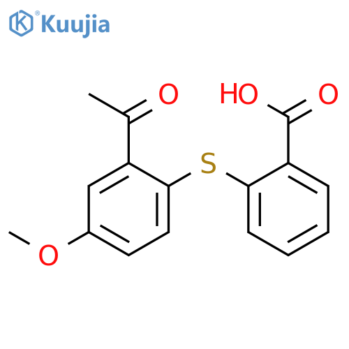 Benzoic acid, 2-[(2-acetyl-4-methoxyphenyl)thio]- structure