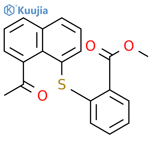 BENZOIC ACID, 2-[(8-ACETYL-1-NAPHTHALENYL)THIO]-, METHYL ESTER structure