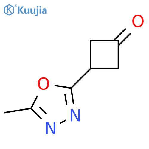 3-(5-methyl-1,3,4-oxadiazol-2-yl)cyclobutan-1-one structure