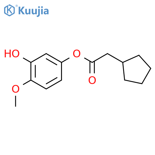 Cyclopentaneacetic acid, 3-hydroxy-4-methoxyphenyl ester structure