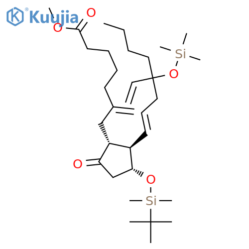 Prost-13-en-1-oic acid, 11-[[(1,1-dimethylethyl)dimethylsilyl]oxy]-16-ethenyl-6-methylene-9-oxo- 16-[(trimethylsilyl)oxy]-, methyl ester, (11a,13E)- structure