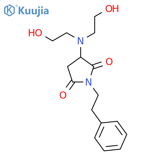 2,5-Pyrrolidinedione, 3-[bis(2-hydroxyethyl)amino]-1-(2-phenylethyl)- structure