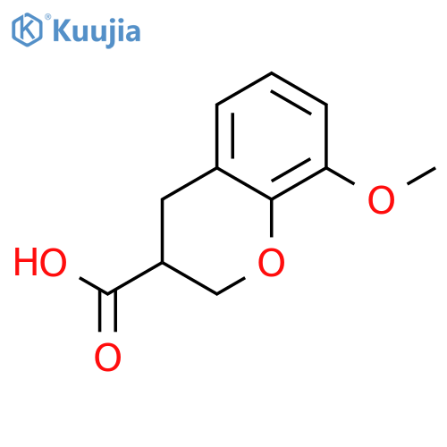 8-methoxy-3,4-dihydro-2H-1-benzopyran-3-carboxylic acid structure