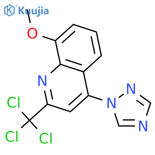 QUINOLINE, 8-METHOXY-4-(1H-1,2,4-TRIAZOL-1-YL)-2-(TRICHLOROMETHYL)- structure