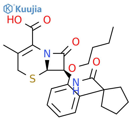 5-Thia-1-azabicyclo[4.2.0]oct-2-ene-2-carboxylic acid, 7-[[[1-(2-butoxyphenyl)cyclopentyl]carbonyl]amino]-3-methyl-8-oxo-, (6R-trans)- structure
