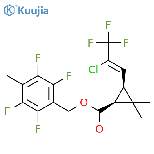Cyclopropanecarboxylic acid, 3-(2-chloro-3,3,3-trifluoro-1-propenyl)-2,2-dimethyl-, (2,3,5,6-tetrafluoro-4-methylphenyl)methyl ester, cis-(-)- structure